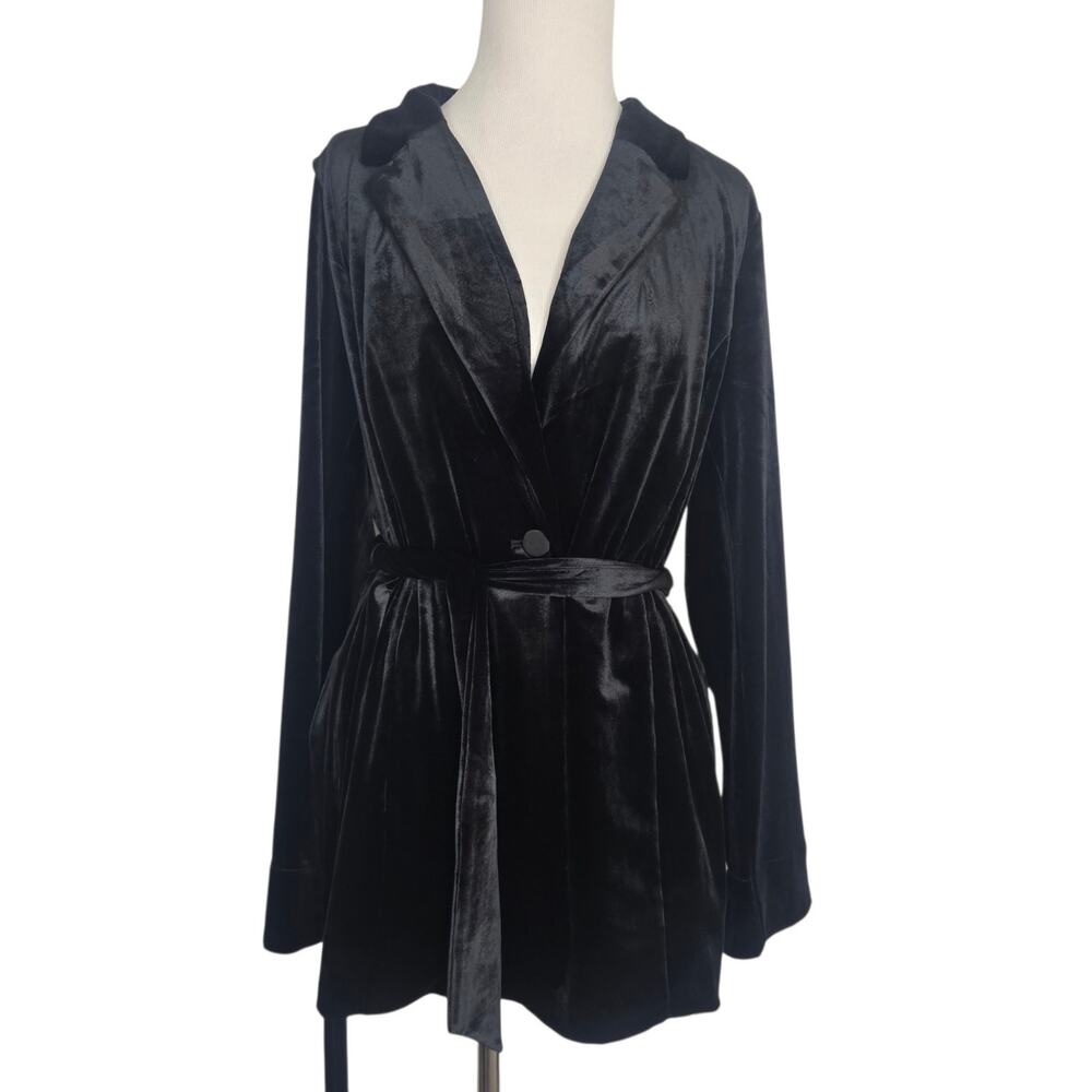 NWT J Jill Wearever Womens Evening Cocktail Blazer Velvet Belted Chic Knit Large